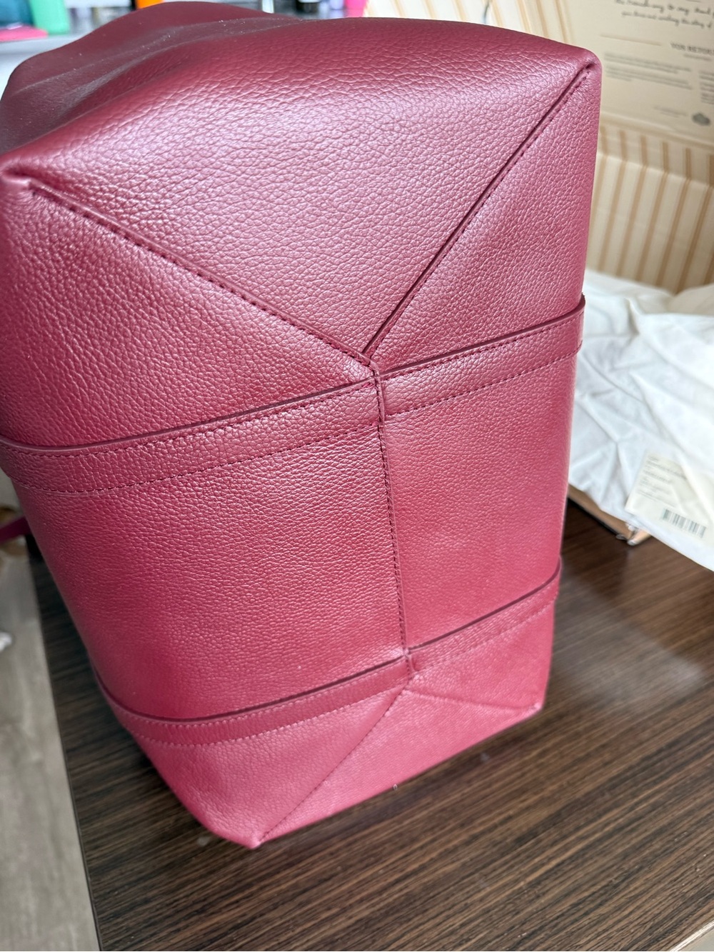 Sezane Gabin Bag - Burgundy Grained Leather - Picture 6 of 12